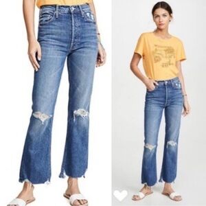 MOTHER Superior The Tripper Chew Cryin' Cowboy Jeans 26 Distressed Medium Wash